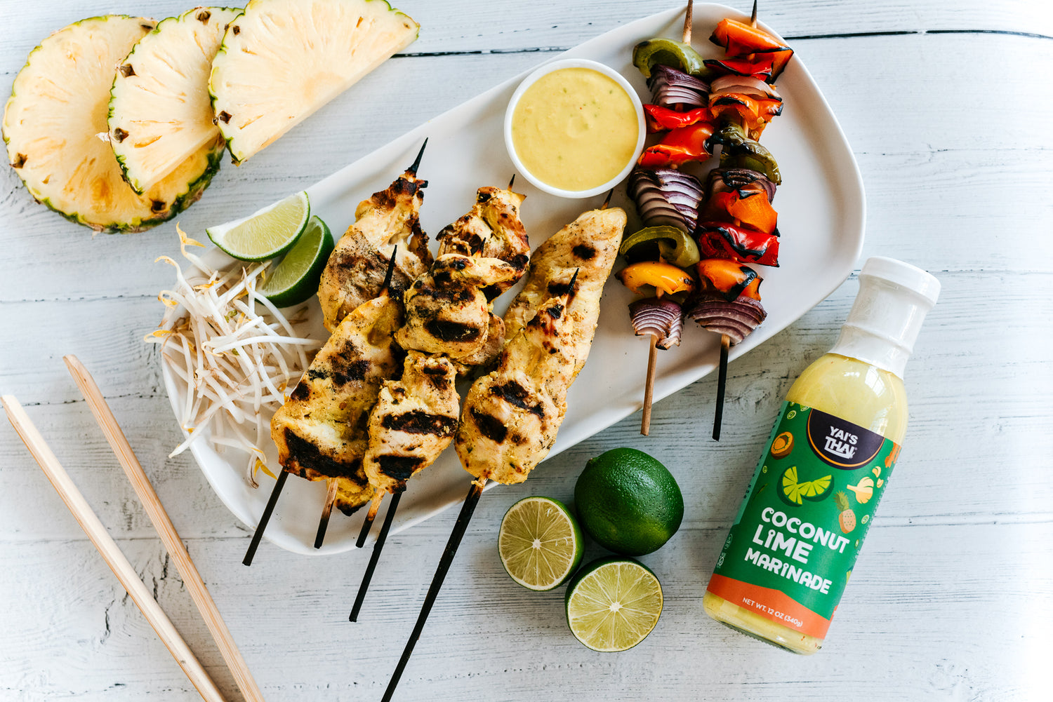 Thai Chicken Satay with Yai's Thai Coconut Lime Marinade - Easy Grilling Recipe